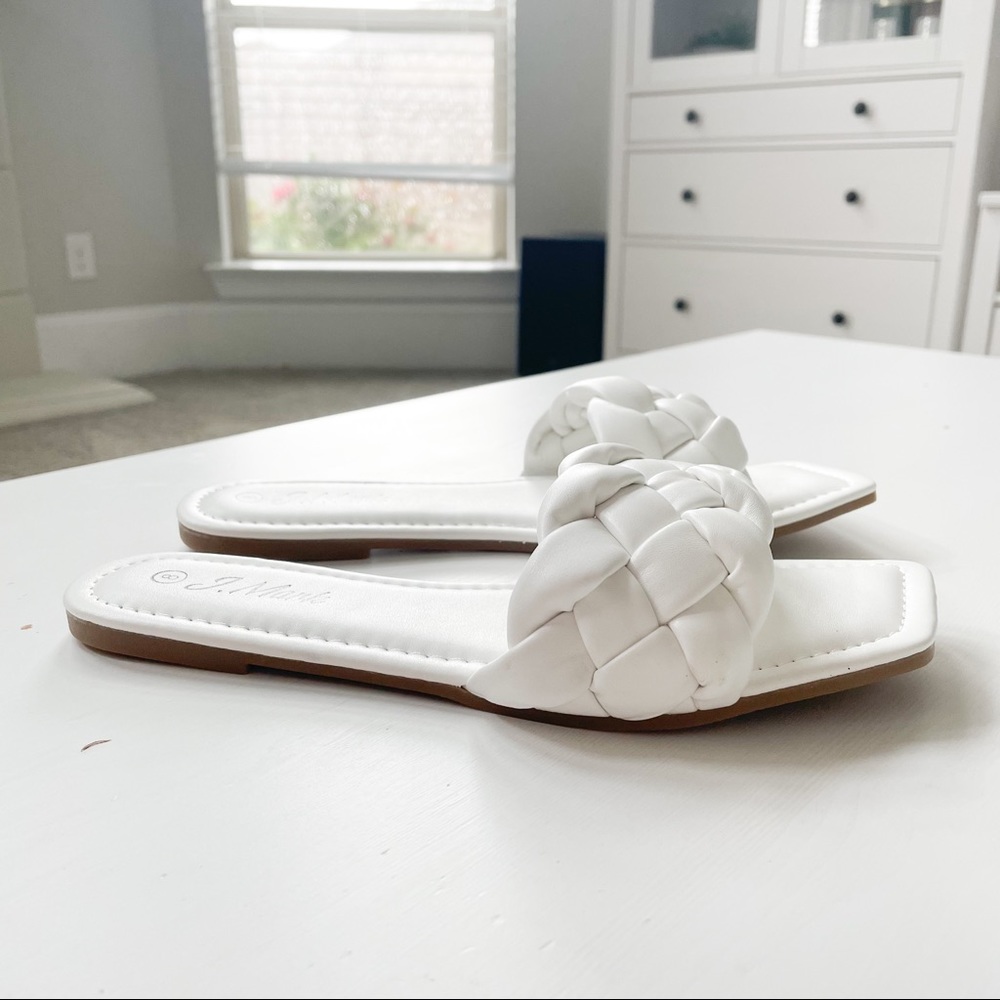 J.Mark White Braided Slide Sandal Passion-… - Picture 2 of 6